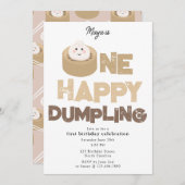 One Happy Dumpling Invite 1st  First Birthday Cute 招待状 (正面/裏面)