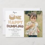 One Happy Dumpling Invite 1st First Birthday Photo 招待状 (正面)