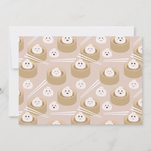 One Happy Dumpling Invite 1st First Birthday Photo 招待状 (裏面)