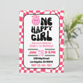 One Happy Girl誕生日パーティーの招待状 招待状 (スタンド正面)