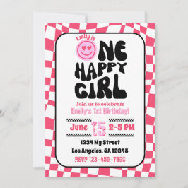 One Happy Girl誕生日パーティーの招待状 招待状
