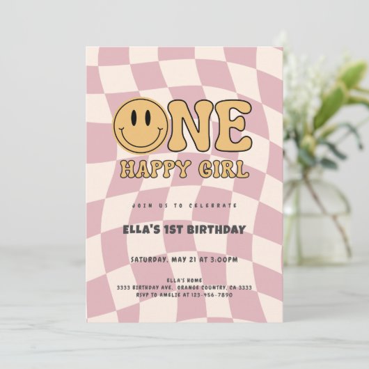 ONE HAPPY GIRL BIRTHDAY INVITATION  招待状 (スタンド正面)