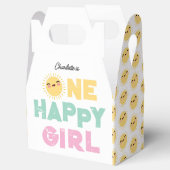 One Happy Girl Birthday Invite 1st Birthday Sun フェイバーボックス (オープン)