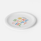 One Happy Girl Birthday Invite 1st Birthday Sun ペーパープレート (アングル)