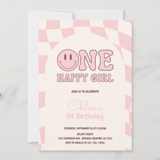 One Happy Girl Invitation 招待状 (正面)