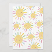 One Happy Girl Sun 1st Birthday Pink Blue 招待状 (裏面)