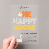 One Happy Goose Invite 1st  First Birthday Cute アクリル招待状 (インサイチュ (ポータブル))
