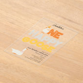 One Happy Goose Invite 1st  First Birthday Cute アクリル招待状 (レイダウン)