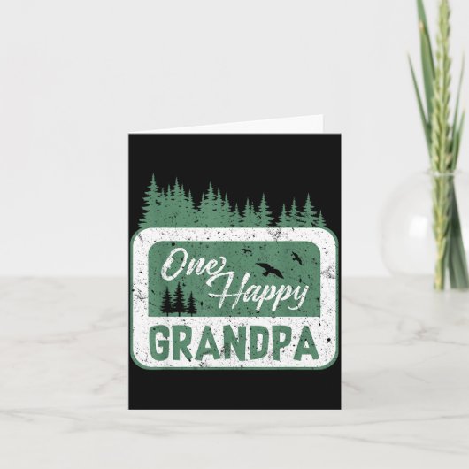 One Happy Grandpa Camper 1st Birthday Camng Bear  カード (正面)