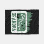 One Happy Grandpa Camper 1st Birthday Camng Bear フリースブランケット (正面(横))