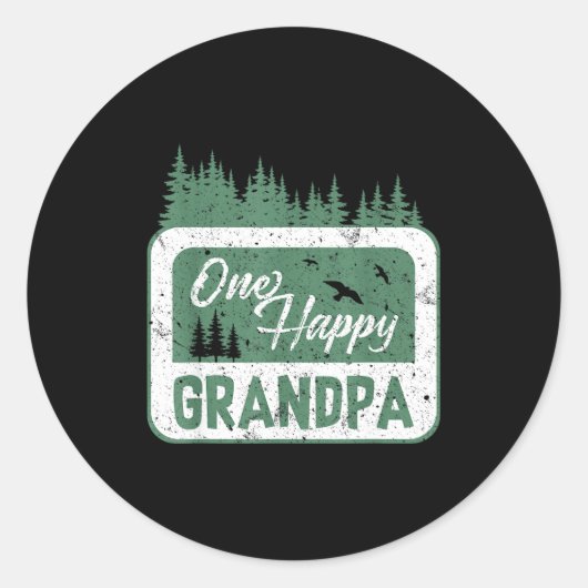 One Happy Grandpa Camper 1st Birthday Camng Bear  ラウンドシール (正面)