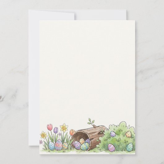 One Happy Hunter Easter Themed First Birthday 招待状 (裏面)