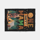 One Happy Mama Camper 1st Birthday Camng Bear  フリースブランケット (正面(横))