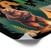 One Happy Mama Camper 1st Birthday Camng Bear  ポスター (角)