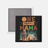 One Happy Mama Camper 1st Birthday Camng Bear  マグネット (正面/裏面)