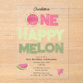One Happy Melon Invite 1st Summer Birthday アクリル招待状 (正面)