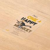 One Happy Monkey Cute Invite 1st First Birthday アクリル招待状 (レイダウン)