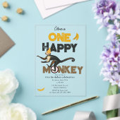 One Happy Monkey Cute Invite 1st First Birthday アクリル招待状 (インサイチュ (ウェディング))
