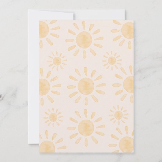 One Happy Sun First Birthday  招待状 (裏面)