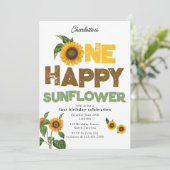 One Happy Sunflower Invite 1st Summer Birthday 招待状 (スタンド正面)