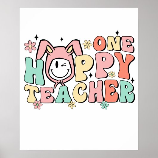 one happy teacher2, retro, vintage ポスター (正面)