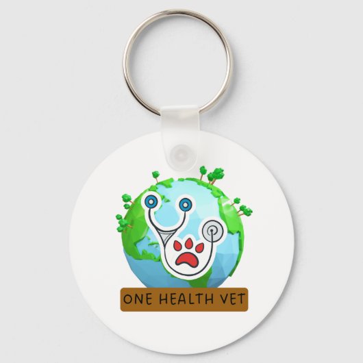 One Health Vet – Vet Global Health Animal Design キーホルダー (正面)