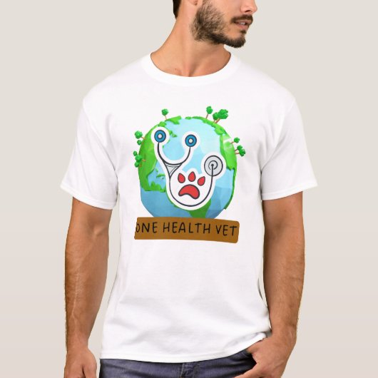 One Health Vet – Vet Global Health Animal Design Tシャツ (正面)