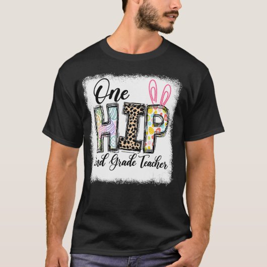 One Hip 2nd Grade Teacher Leopard Teacher Easter D Tシャツ (正面)