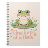 One Hop at a Time | 蓮の葉の上のカエル ノートブック (正面)