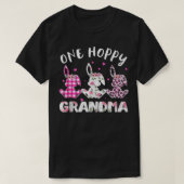 One Hoppy Grandma Easter Bunny Leopard Plaid Costu Tシャツ (デザイン正面)