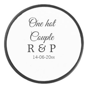 One hot add couple name initial letter text date アイスホッケーパック