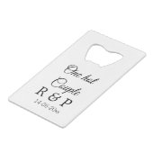 One hot add couple name initial letter text date クレジットカード栓抜き (裏面アングル)