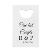 One hot add couple name initial letter text date クレジットカード栓抜き (裏面)