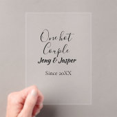 One hot couple add name since 20XX year date アクリル招待状 (インサイチュ (ポータブル))