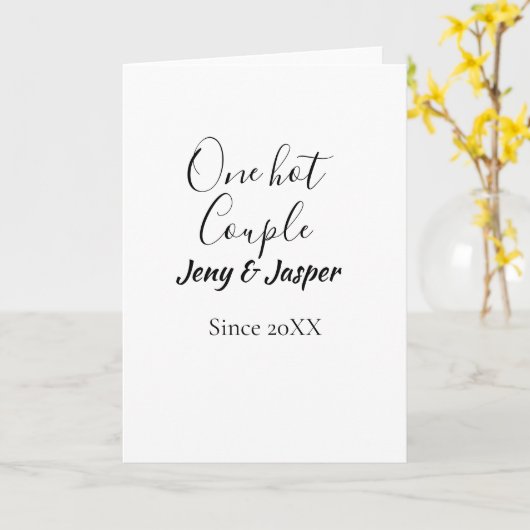 One hot couple add name since 20XX year date カード (黄色い花)