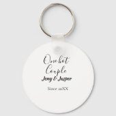 One hot couple add name since 20XX year date キーホルダー (裏面)