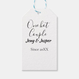 One hot couple add name since 20XX year date ギフトタグ