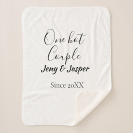 One hot couple add name since 20XX year date シェルパブランケット