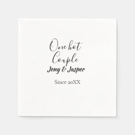 One hot couple add name since 20XX year date スタンダードカクテルナプキン