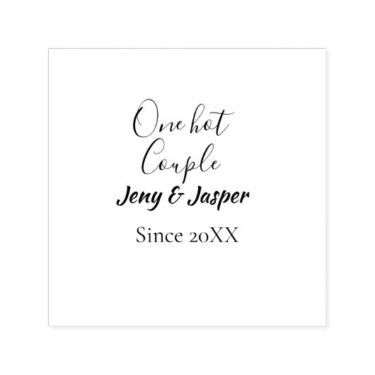 One hot couple add name since 20XX year date セルフインキングスタンプ (デザイン)