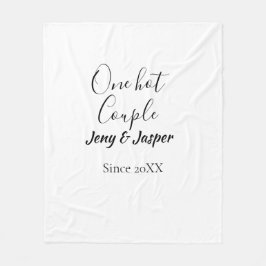 One hot couple add name since 20XX year date フリースブランケット