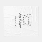 One hot couple add name since 20XX year date フリースブランケット (正面(横))