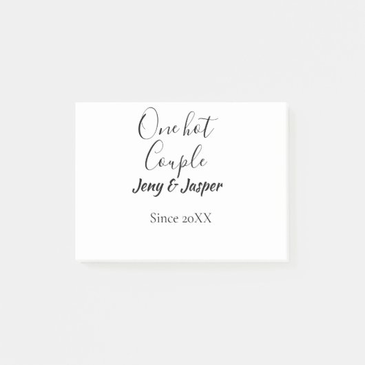 One hot couple add name since 20XX year date ポストイット (正面)