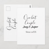 One hot couple add name since 20XX year date ポストカード (正面/裏面)