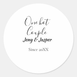 One hot couple add name since 20XX year date ラウンドシール