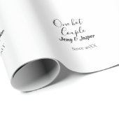 One hot couple add name since 20XX year date ラッピングペーパー (ロールコーナー)