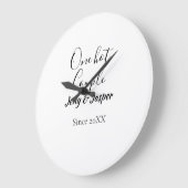 One hot couple add name since 20XX year date ラージ壁時計 (傾斜)