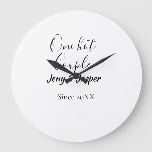 One hot couple add name since 20XX year date ラージ壁時計 (正面)