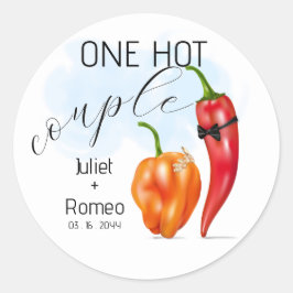 One Hot Couple Hot Pepper Wedding ラウンドシール