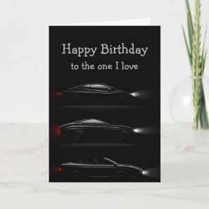 One I loveブラックスポーツカーおもしろい誕生日カード カード